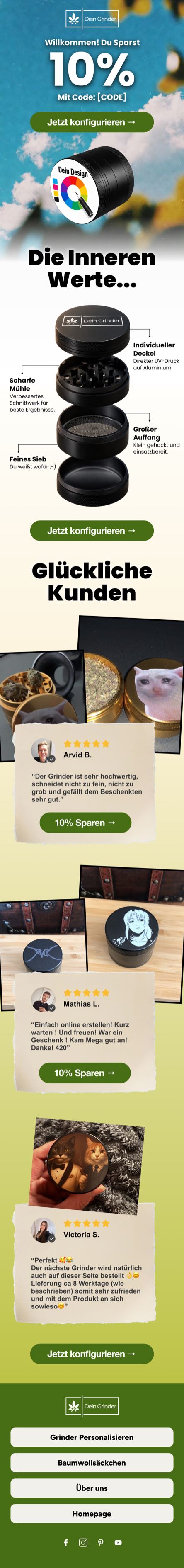 Welcome-Mail von Dein Grinder