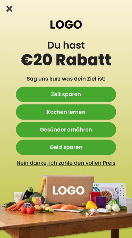 Konzeptentwurf eines Popups